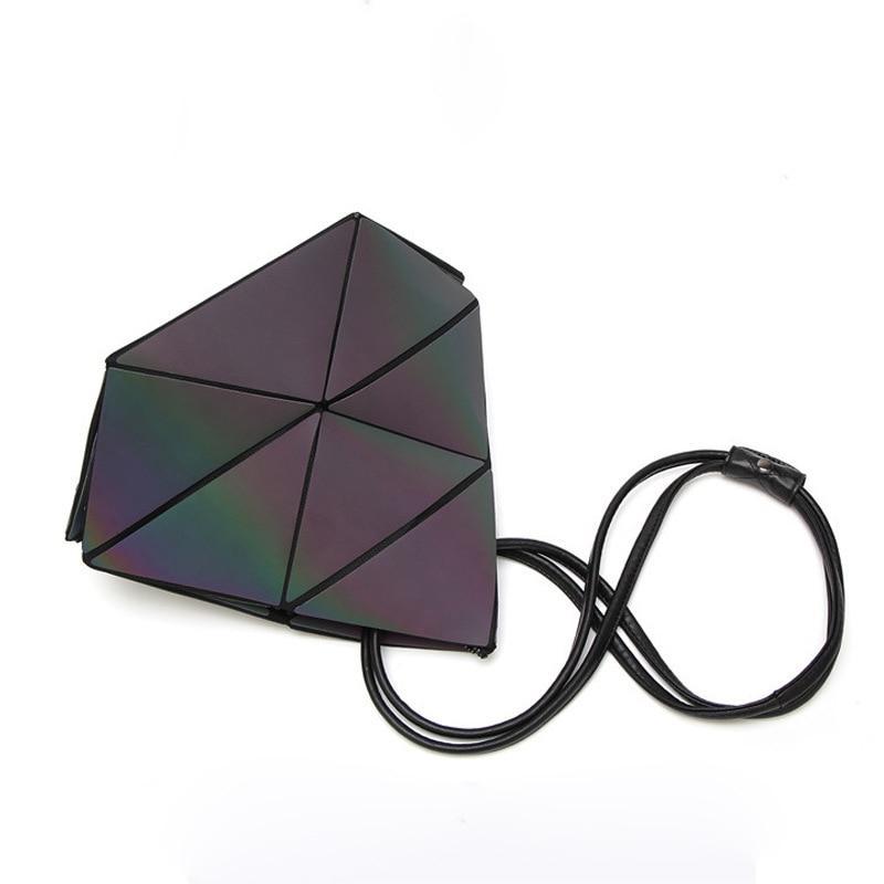 Luminous, Reflective Women Shoulder Bag, triangle form, black