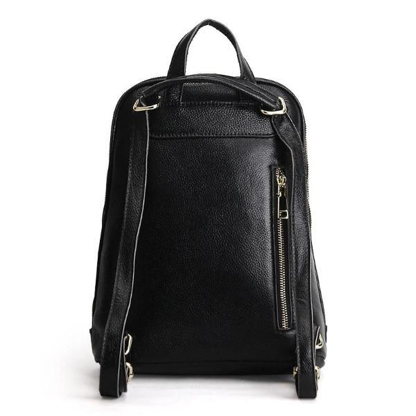 Leather backpack with convertible strap