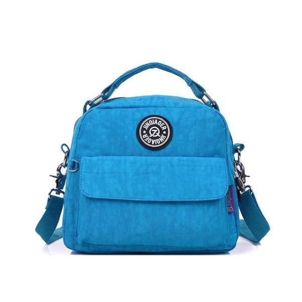 Sky blue small convertible backpack purse nylon