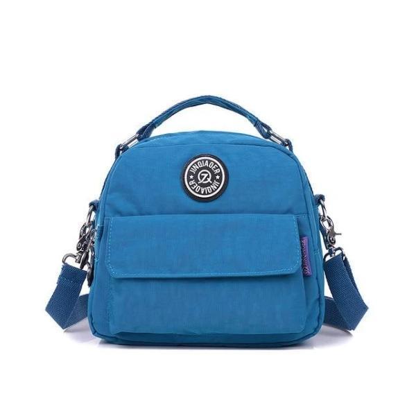 Sea blue small convertible backpack purse nylon