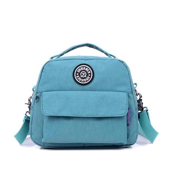 Blue gray small convertible backpack purse nylon