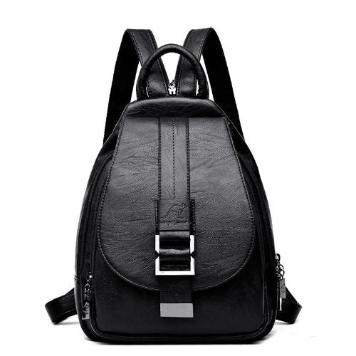 Black backpack sling bag leather women
