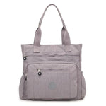 Gray waterproof tote bag with zipper