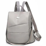 women grey nylon anti theft backpack crossbody purse travel shoulder bag