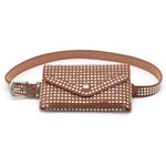 Brown fanny pack with studs punk style