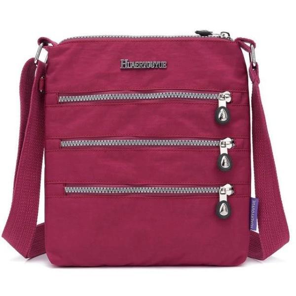 watermelon nylon multi pocket small crossbody bag
