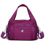 Purple crossbody nylon shoulder bag