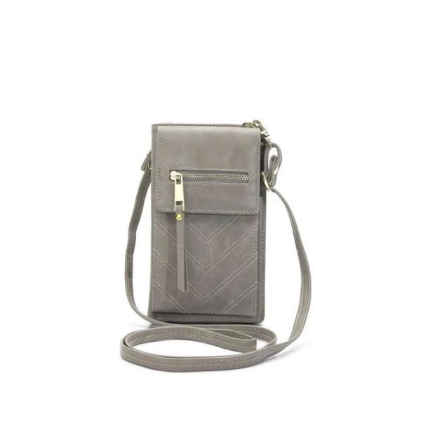 Gray crossbody phone bag