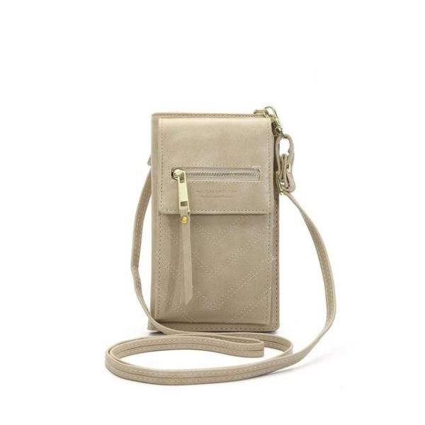 Beige crossbody phone bag