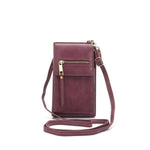 Wine red crossbody phone bag
