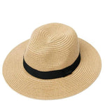 Khaki women adjustable panama straw hat