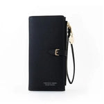 Black vegan leather wallet for women