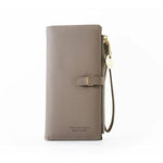 Gray vegan leather wallet for women