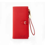 Red vegan leather wallet for women