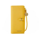 Yellow vegan leather wallet for women