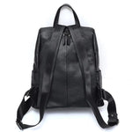 Anti theft lether backpack with back opening