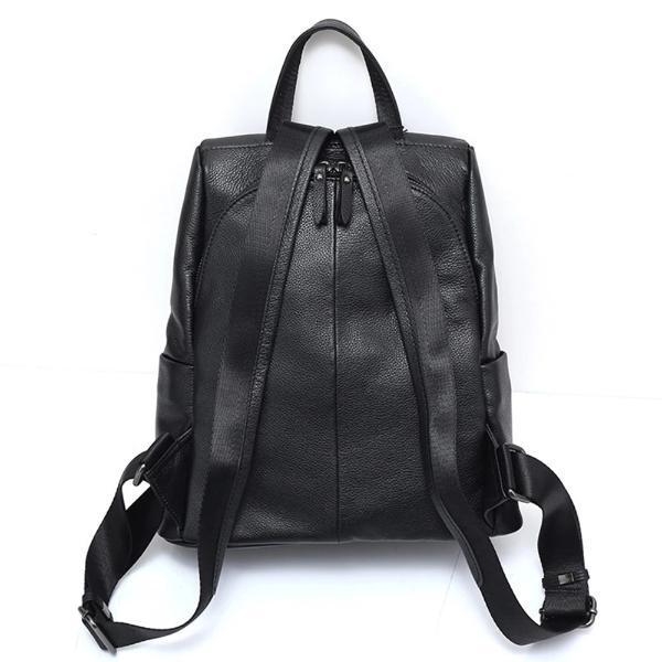 Anti theft lether backpack with back opening