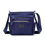 Blue nylon crossbody purse women