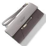 Gray cute leather wallet for women