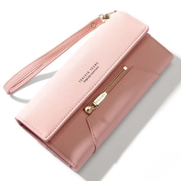 pink cute leather wallet for women