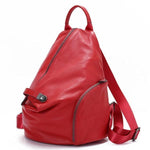Red genuine leather backpack 