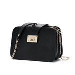Black crossbody bag with chain strap