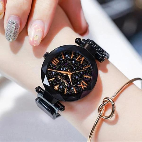 Black color Magnetic Luxury Women Wrist Watch