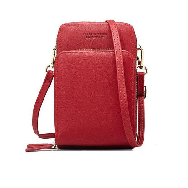 Red small crossbody bag cell phone purse