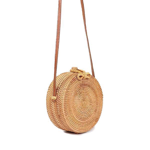 round circle rattan bag crossbody