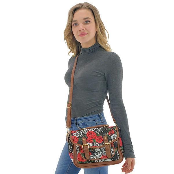 Skull head purse, Red, Grey, Green