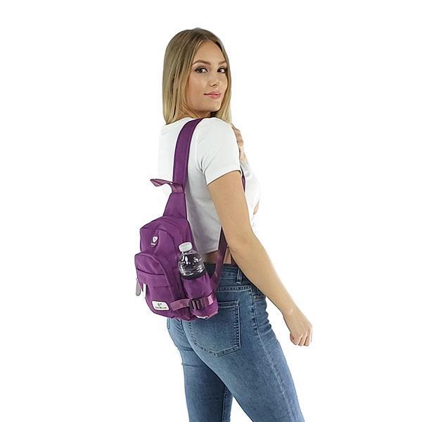 sling backpack with bottle holder