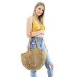 straw round beach bag