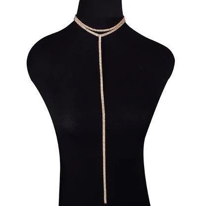 gold rhinestone choker