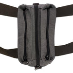 Triple compartment canvas handbag