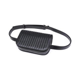 black leather fanny pack