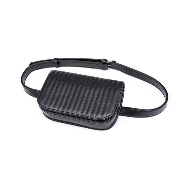 black leather fanny pack